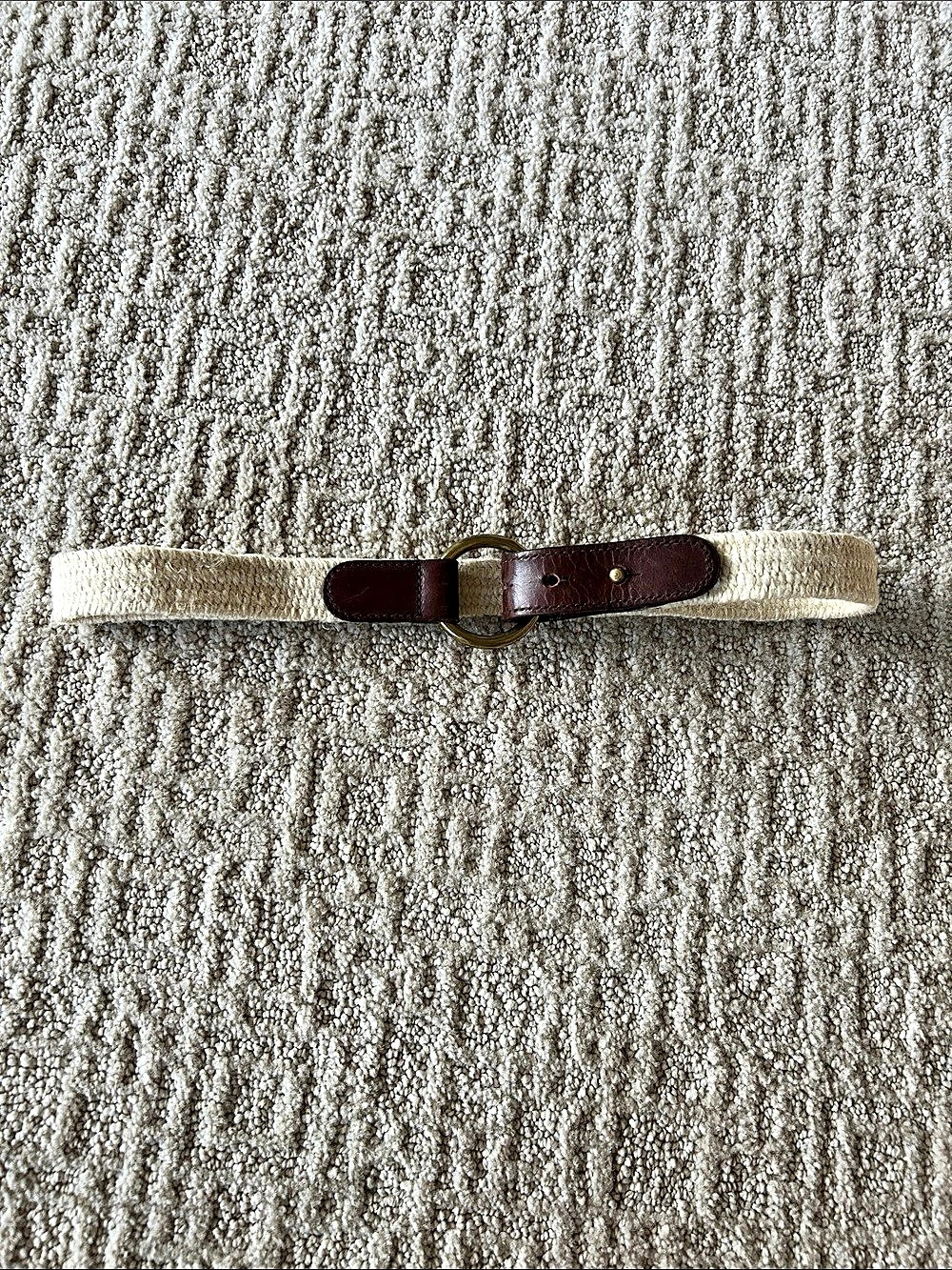Anthropologie Braided Belt in Cream & Brown